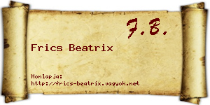 Frics Beatrix névjegykártya