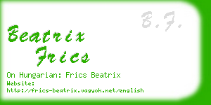 beatrix frics business card